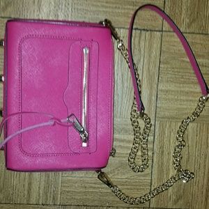 Hot pink Rebecca Minkoff leather crossbody
